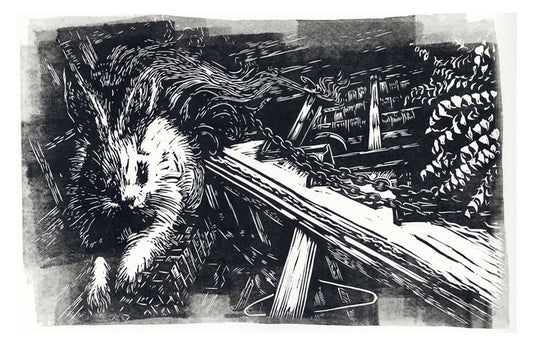 Antechamber, 2026, relief print, 12 x 18 in. / 30.48 x 45.72 cm.
