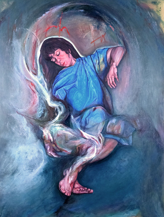 Pieta Di Se?, 2025, oil paint with mixed materials, 48 x 36 in. / 121.92 x 91.44 cm.