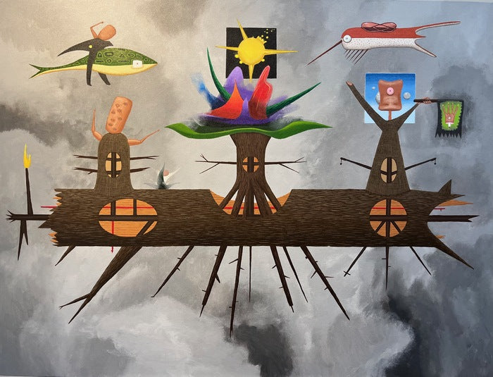 Ark Ascending, 2024, acrylic, 30 x 40 in. / 76.2 x 101.6 cm.