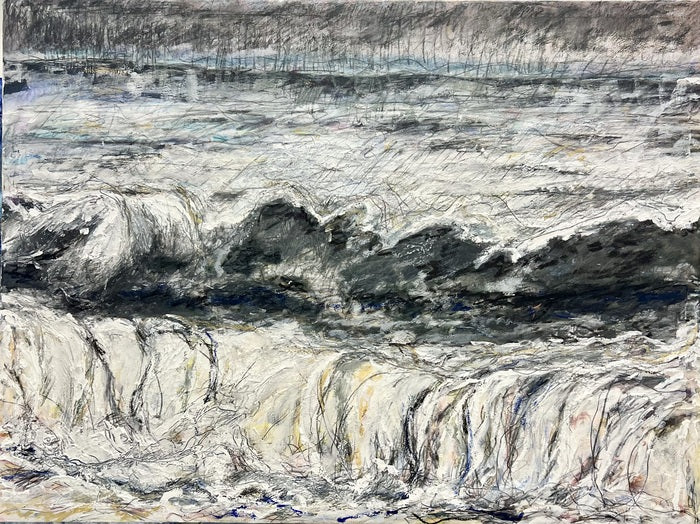 Big Mouth (The Gaping Wave), 2026, mixed media on canvas, 30 x 40 in. / 76.2 x 101.6 cm.