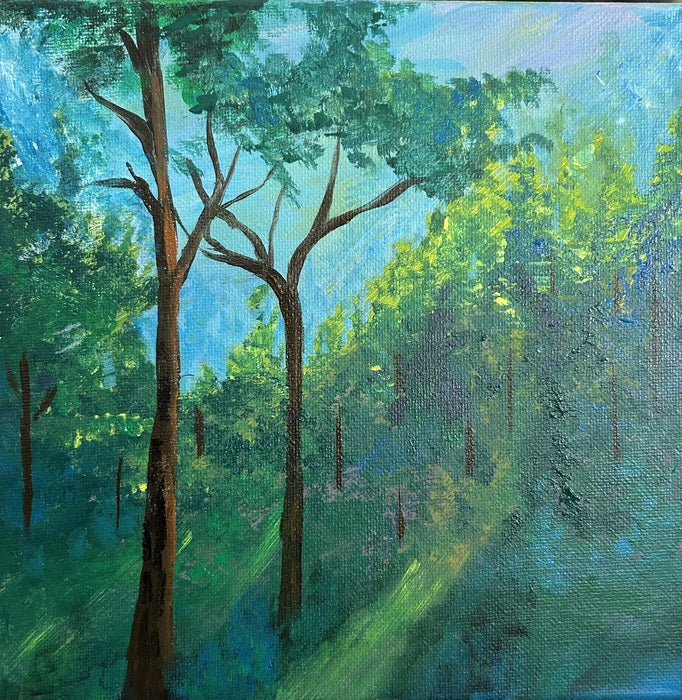 Forest, 2026, acrylic, 8 x 8 in. / 20.32 x 20.32 cm.