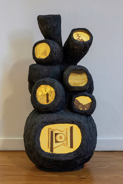 Untitled, 2026, mixed media, 36 x 19 x 19 in. / 91.44 x 48.26 x 48.26 cm.