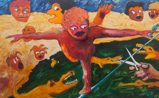 Tight Rope, 1979, acrylic on canvas, 30 x 48 in. / 76.2 x 121.92 cm.