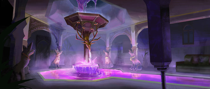 Abandoned Mystical Hammam, 2025, digital media, 5 x 12 in. / 12.7 x 30.48 cm.