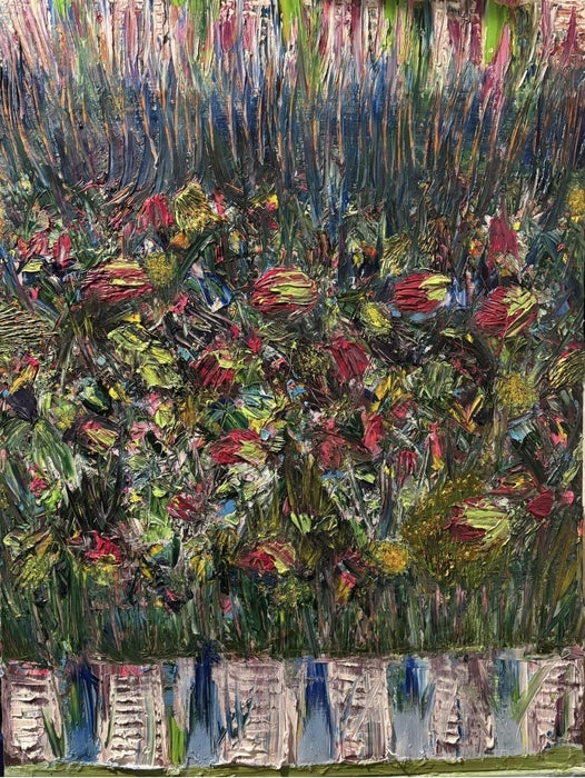 Flowers Cover Everything, 2026, oil on canvas board, 61 x 45 cm. / 24 x 17.7 in.