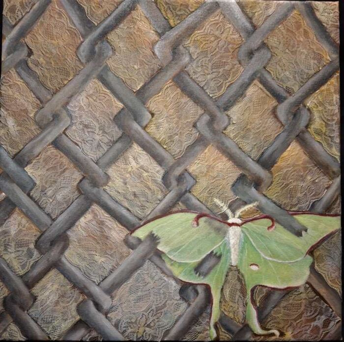 Confinement of the Divine Feminine, 2025, oil on canvas, 20 x 16 in. / 50.8 x 40.64 cm.