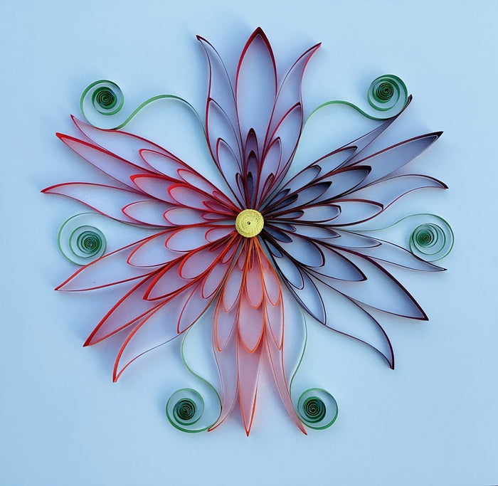 Fire Flower, 2025, paper on paper, 12 x 12 in. / 30.48 x 30.48 cm.