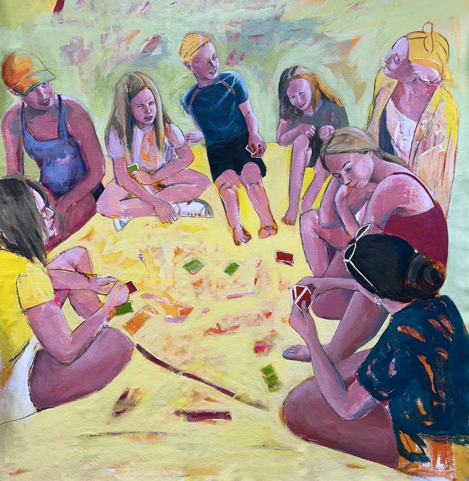 Apples to Apples, 2025, acrylic on canvas, 57 x 55 in. / 144.78 x 139.7 cm.
