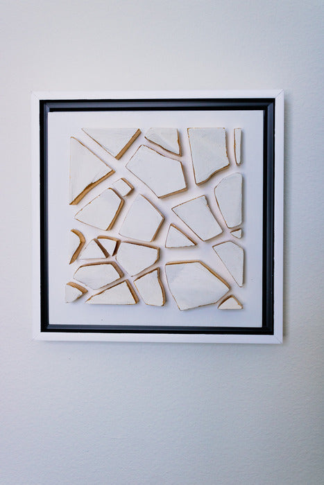 Gold Standard, 2026, gold leaf on plaster, 8 x 8 in. / 20.32 x 20.32 cm.