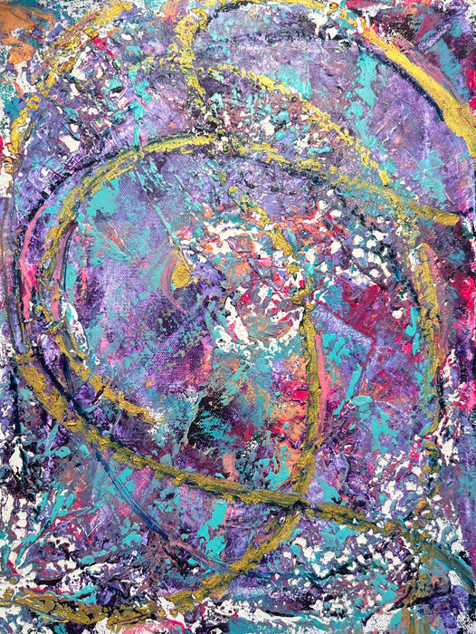 Euphoria, 2025, acrylic and cold wax on canvas, 16 x 12 in. / 40.64 x 30.48 cm.