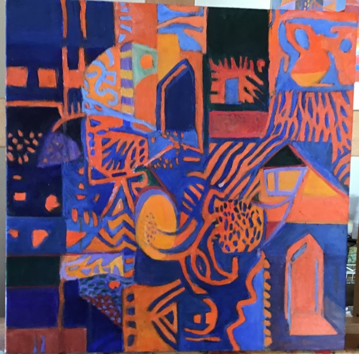 BLUE WANDER II, 2024, acrylic on canvas, 12 x 12 in. / 30.48 x 30.48 cm.