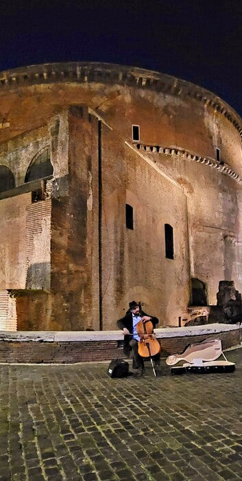 Music - Night Cellist, 2024, photography, 12 x 6 in. / 30.48 x 15.24 cm.