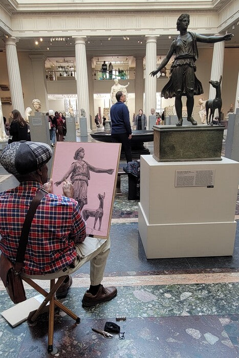 Art and Work - Artist at Work in a Museum, 2025, photography, 12 x 8 in. / 30.48 x 20.32 cm.