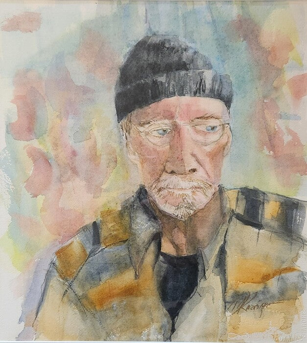 Tough Times, 2023, watercolor, 15 x 15 in. / 38.1 x 38.1 cm.