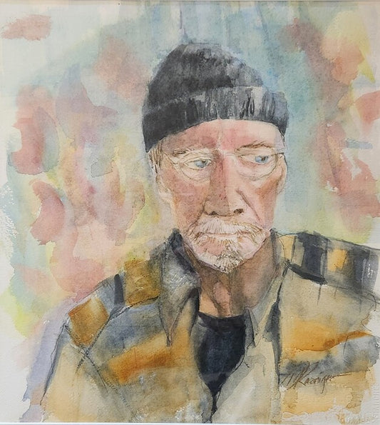 Tough Times, 2023, watercolor, 15 x 15 in. / 38.1 x 38.1 cm.