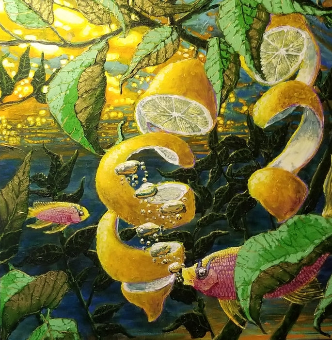 Le Lemon Twist, 2023, acrylic on canvas, 24 x 24 in. / 60.96 x 60.96 cm.