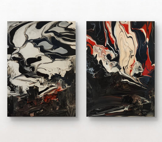 Fire & Ash, 2024, acrylic on canvas, 20 x 16 in. / 50.8 x 40.64 cm.