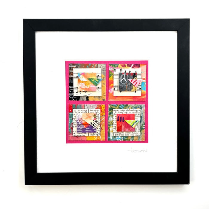 Four Squared, 2025, mixed media, 8 x 8 in. / 20.32 x 20.32 cm.
