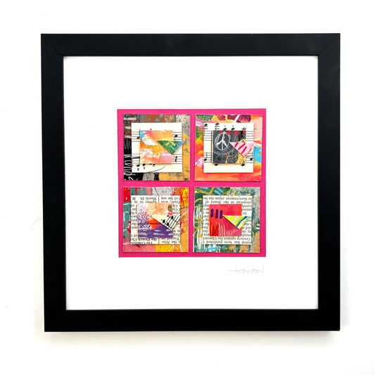 Four Squared, 2025, mixed media, 8 x 8 in. / 20.32 x 20.32 cm.