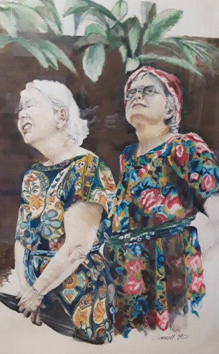 Curious, 1990, oil pastel and colored pencil, 30 x 22 in. / 76.2 x 55.88 cm.