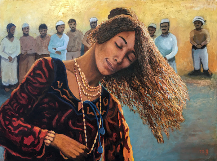 Oman Dancer, 2024, oil on linen, 30 x 40 in. / 76.2 x 101.6 cm.