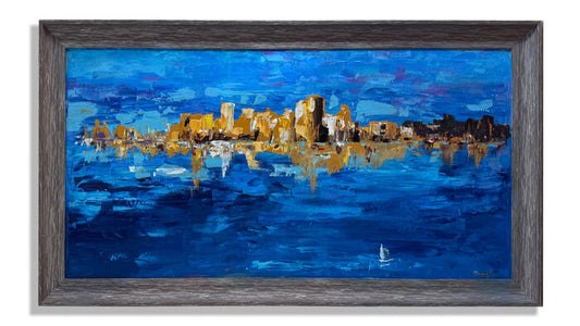 Reflections of a Living City, 2025, acrylic on linen, 29 x 53 in. / 73.66 x 134.62 cm.