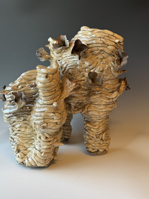 Berta, 2023, mixed media, 11 x 11 x 13 in. / 27.94 x 27.94 x 33.02 cm.