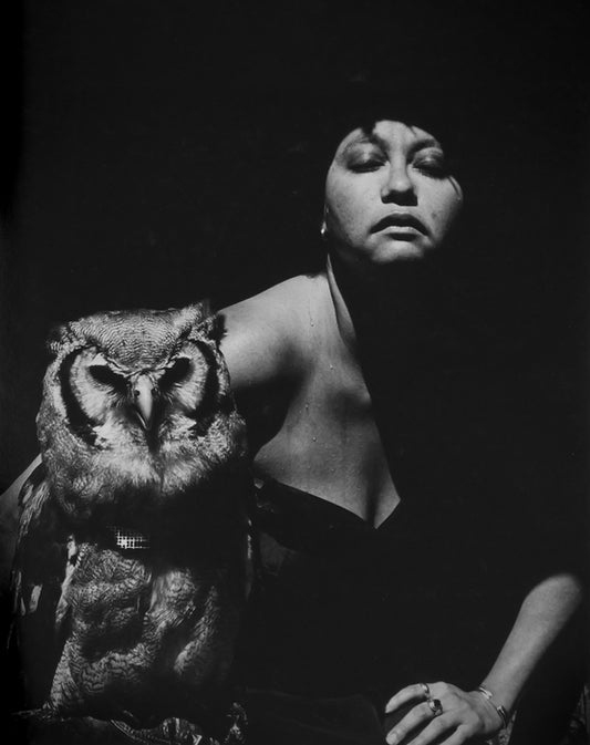 Caren & Owl, 2000, photography, 16 x 16 in. / 40.64 x 40.64 cm.