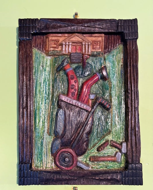 The Donald, 2020, bass wood, 12 x 6 in. / 30.48 x 15.24 cm.