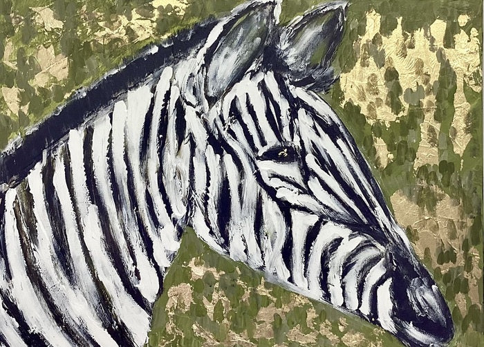 Eye on the Prize, 2026, acrylic and gold leaf, 18 x 24 in. / 45.72 x 60.96 cm.