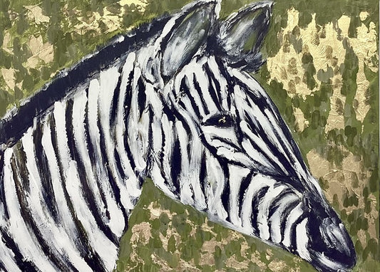 Eye on the Prize, 2026, acrylic and gold leaf, 18 x 24 in. / 45.72 x 60.96 cm.