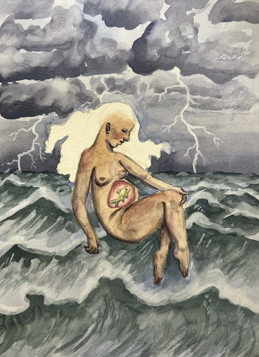 Mother Fish, 2026, watercolor, 10 x 12 in. / 25.4 x 30.48 cm.