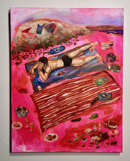 I Just Want To Get Away, 2026, oil and acrylic on canvas, 14 x 18 in. / 35.56 x 45.72 cm.