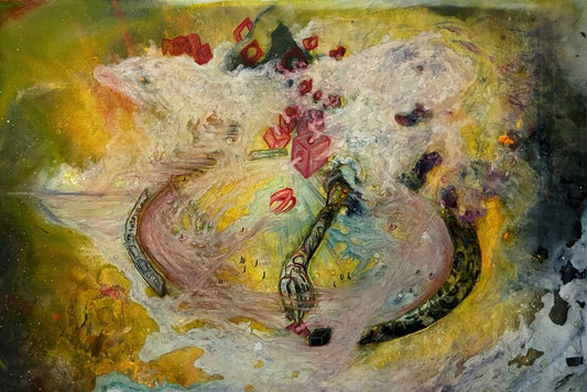 The Infinity Planes (Map), 2026, mixed media, 24 x 36 in. / 60.96 x 91.44 cm.