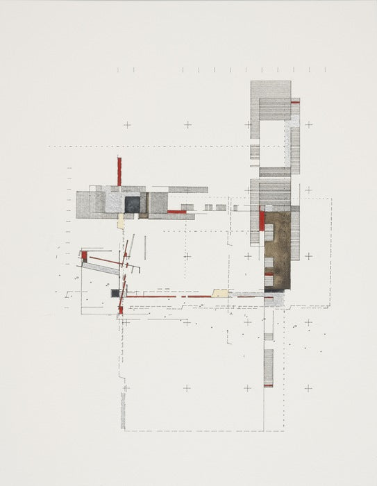 Spatial Geographies | Ruins, 2025, mixed media, 12 x 9 in. / 30.48 x 22.86 cm.
