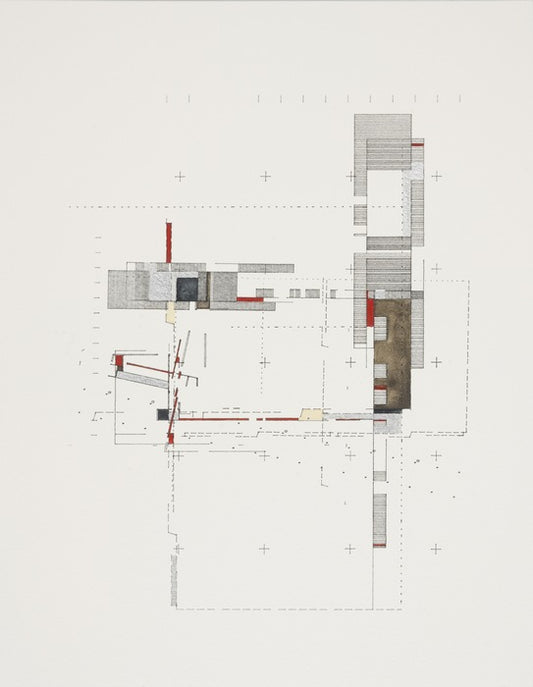 Spatial Geographies | Ruins, 2025, mixed media, 12 x 9 in. / 30.48 x 22.86 cm.