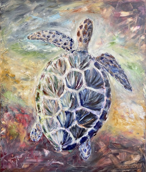 Sea Turtle, 2021, oil on canvas, 40 x 30 in. / 101.6 x 76.2 cm.