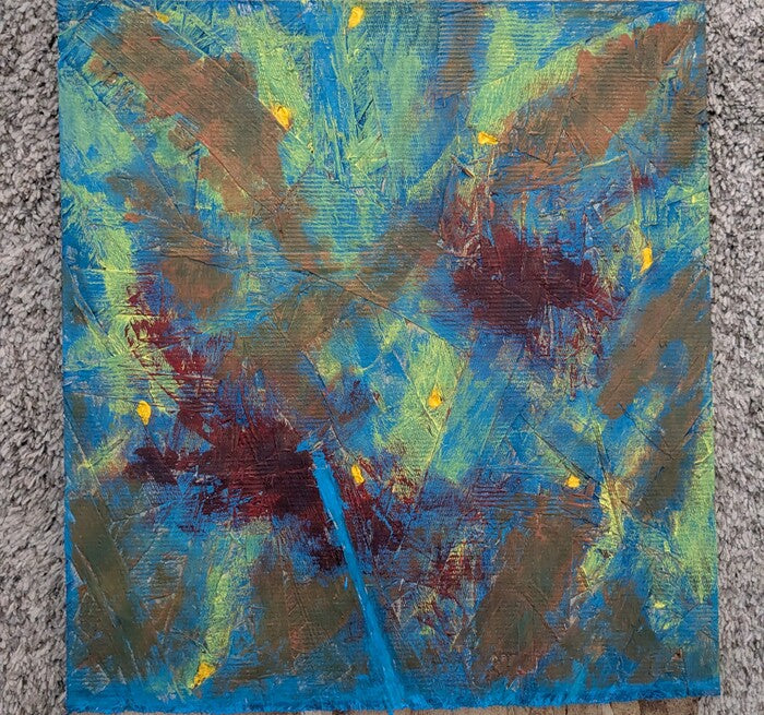 Yellow Light Points, 2026, acrylic, 16 x 14 in. / 40.64 x 35.56 cm.