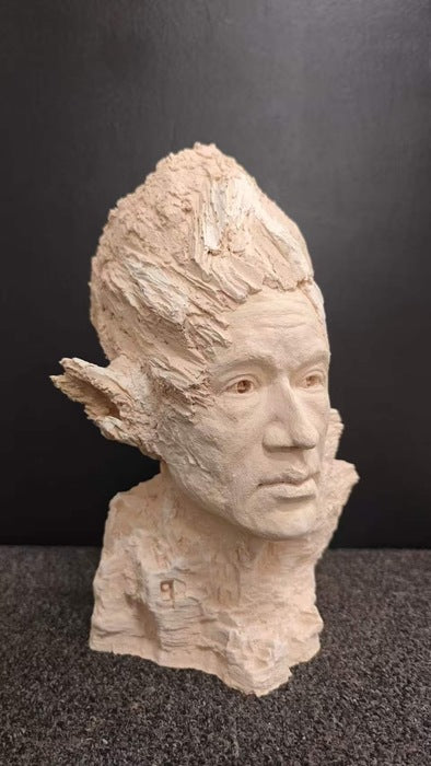 Earthen Visage, 2026, water based clay, 18 x 13 x 11 in. / 45.72 x 33.02 x 27.94 cm.