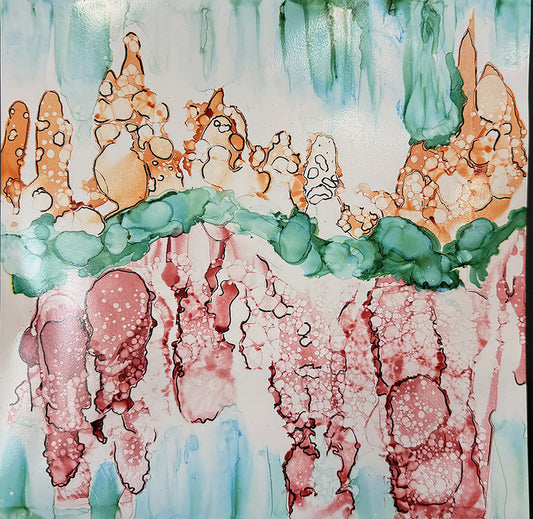Alcohol Ink #3, 2026, alcohol ink, 12 x 12 in. / 30.48 x 30.48 cm.