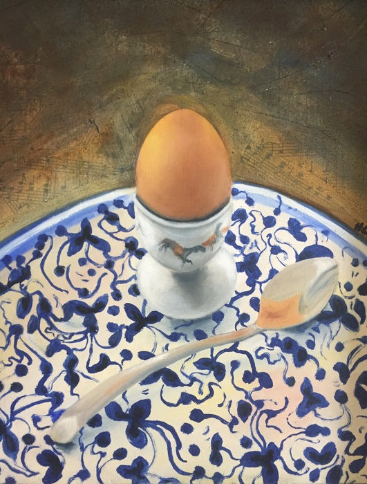 Breakfast Egg, 2016, oil on board, 10 x 8 in. / 25.4 x 20.32 cm.