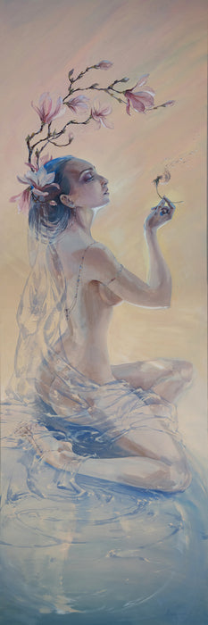 Phyllis - Air, 2019, oil on canvas, 165 x 55 cm. / 64.9 x 21.6 in.