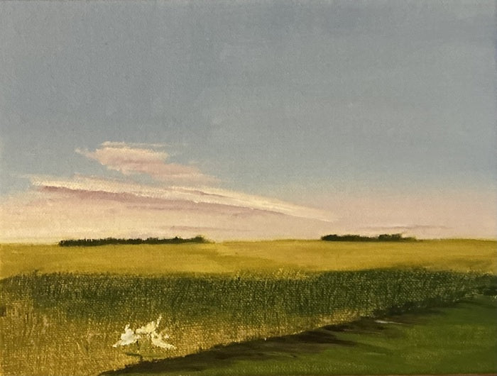 Pink Cloud Over Prairie, 2026, oil on canvas, 12 x 16 in. / 30.48 x 40.64 cm.