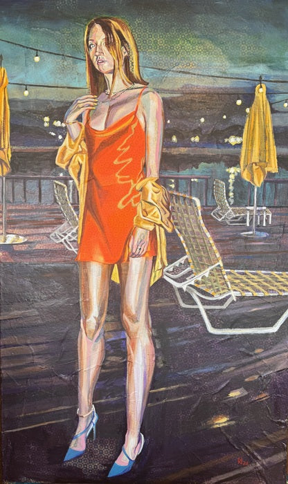 Rachel in Miami, 2026, mixed media, 36 x 60 in. / 91.44 x 152.4 cm.