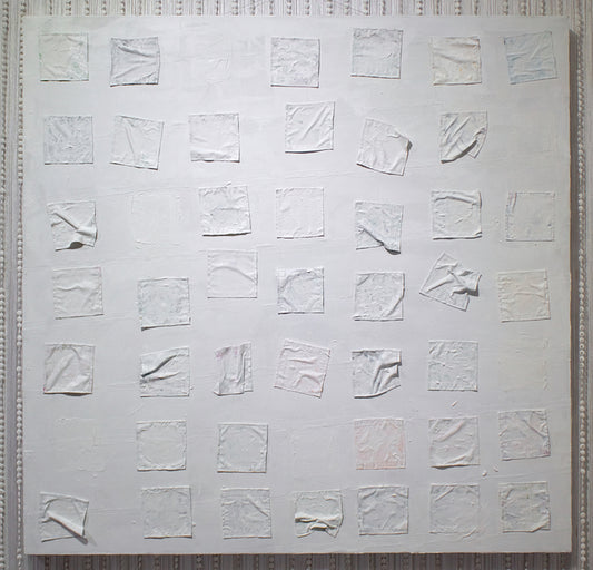 White Construction, 2026, acrylic on canvas, 42 x 42 in. / 106.68 x 106.68 cm.