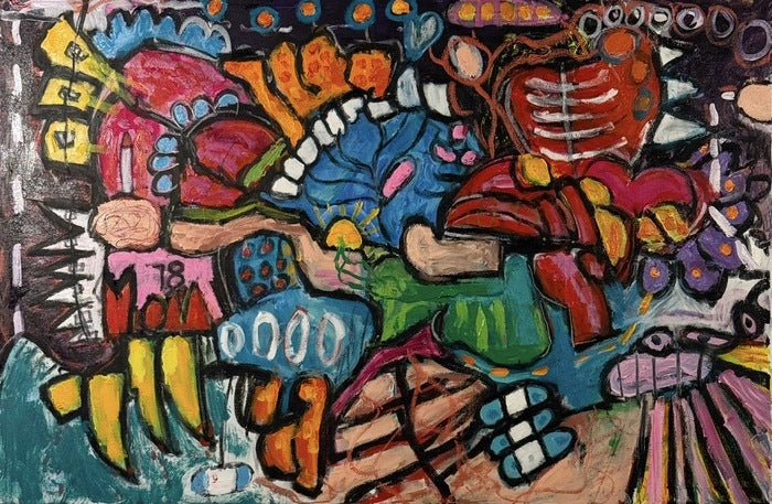 Panic Dream, 2026, mixed media, 24 x 36 in. / 60.96 x 91.44 cm.