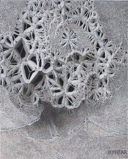 Behind Every Mask Is A Face And Behind That A Story, 2026, oil on canvas, 124 x 100 cm. / 48.8 x 39.3 in.