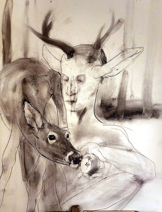 Cernunnos #1, 2026, graphite on paper, 20 x 30 in. / 50.8 x 76.2 cm.