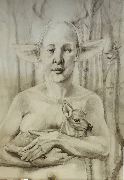 Elen of the Ways #1, 2025, graphite on paper, 20 x 30 in. / 50.8 x 76.2 cm.