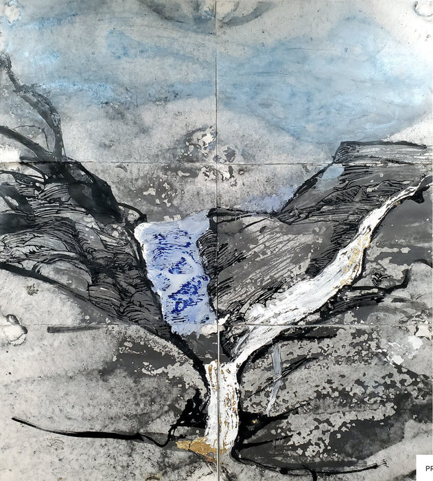 Jostedalsbreen #2, 2024, mixed media, 60 x 60 in. / 152.4 x 152.4 cm.